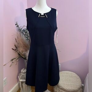 🌹Ivanka Trump Navy Dress with Gold Accents